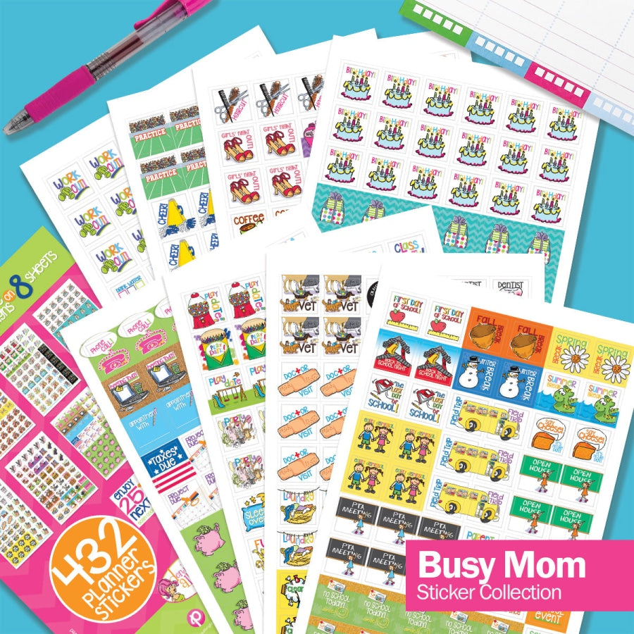 Best Planner Stickers | Family Work To-Dos Events Goals | 8 Styles Busy Mom Planner Stickers