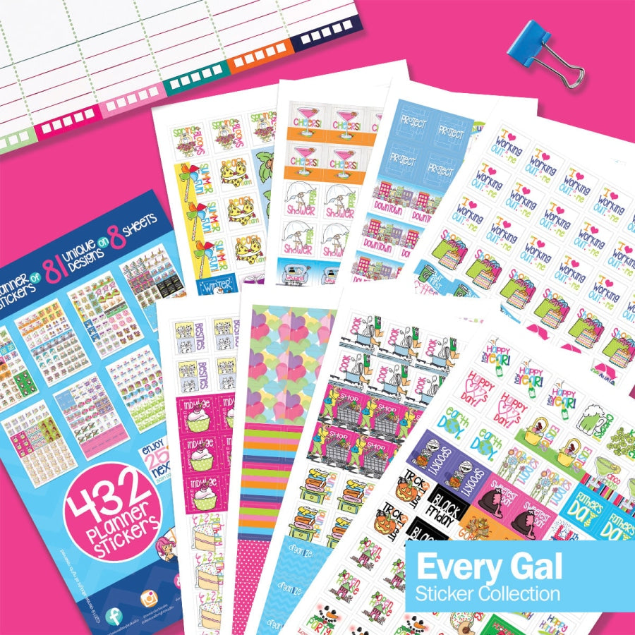 Best Planner Stickers | Family Work To-Dos Events Goals | 8 Styles Every Gal Planner Stickers
