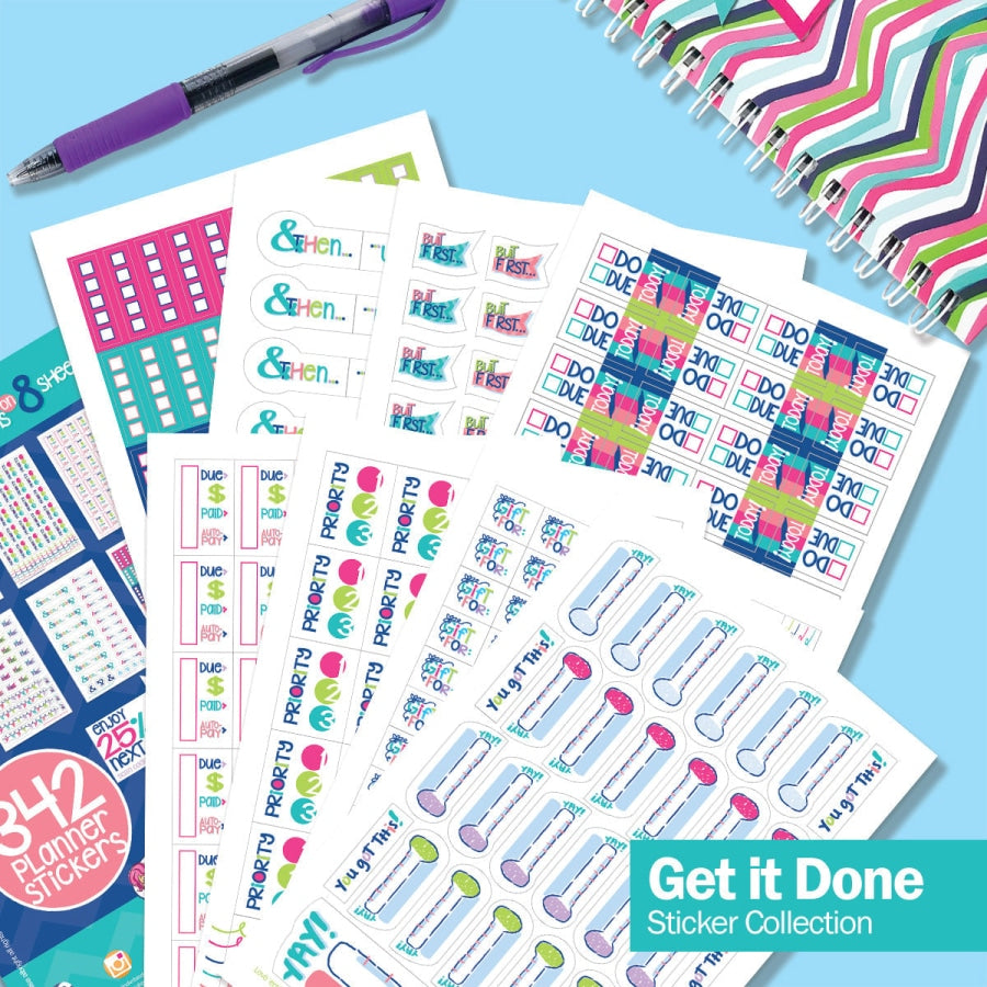 Best Planner Stickers | Family Work To-Dos Events Goals | 8 Styles Get it Done Planner Stickers