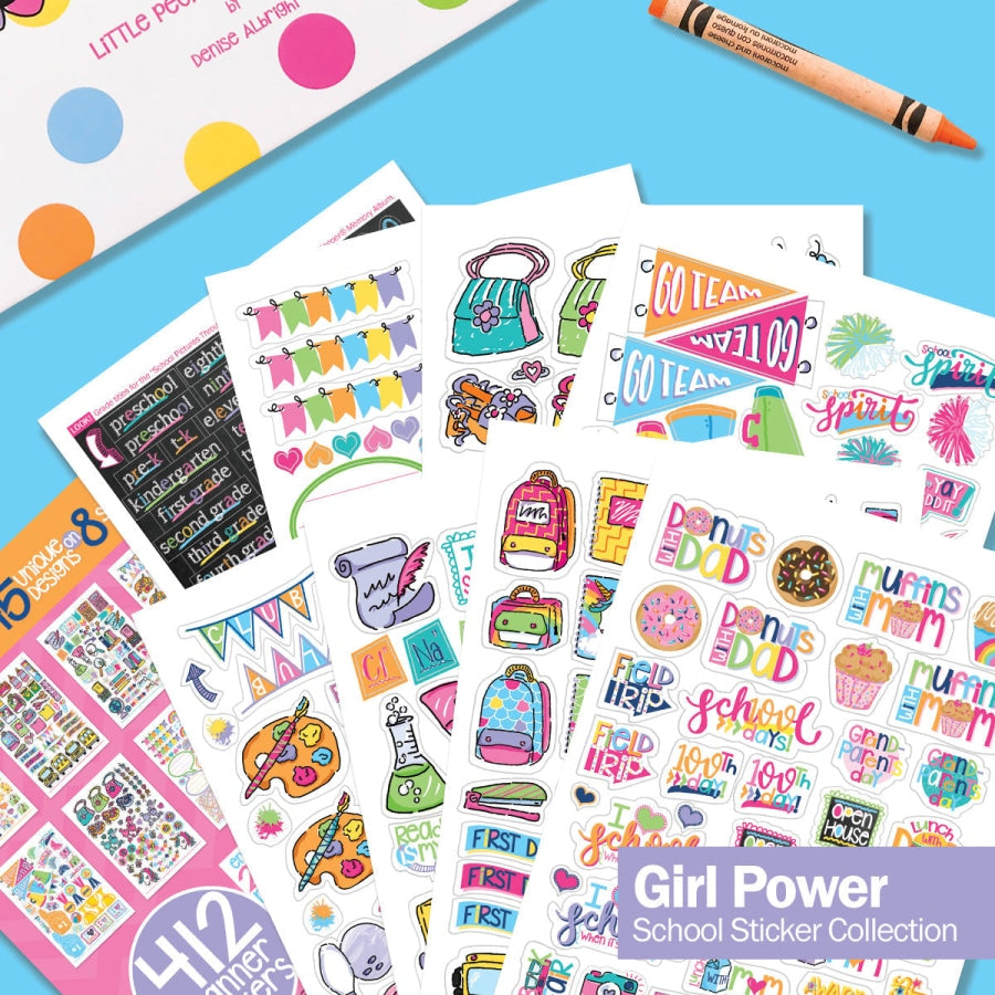 Best Planner Stickers | Family Work To-Dos Events Goals | 8 Styles Girl Power Planner Stickers