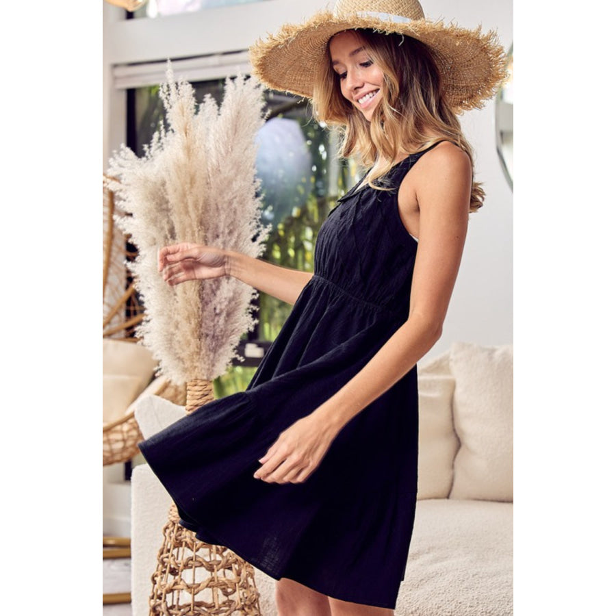 BiBi V - Neck Ruffle Hem Mini Cami Dress Apparel and Accessories