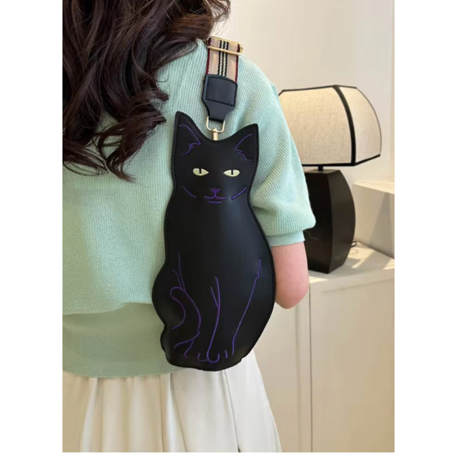 Black Cat Crossbody Bag with Shoulder Strap Shoes & Bags/Crossbody Bags