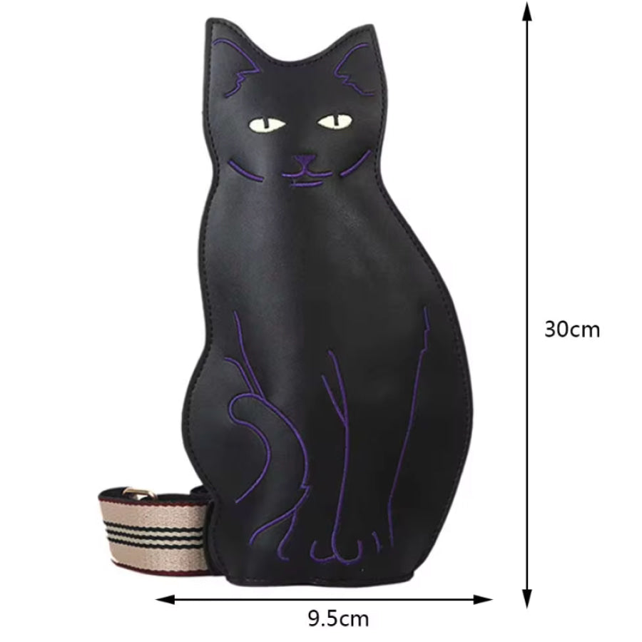 Black Cat Crossbody Bag with Shoulder Strap Shoes & Bags/Crossbody Bags