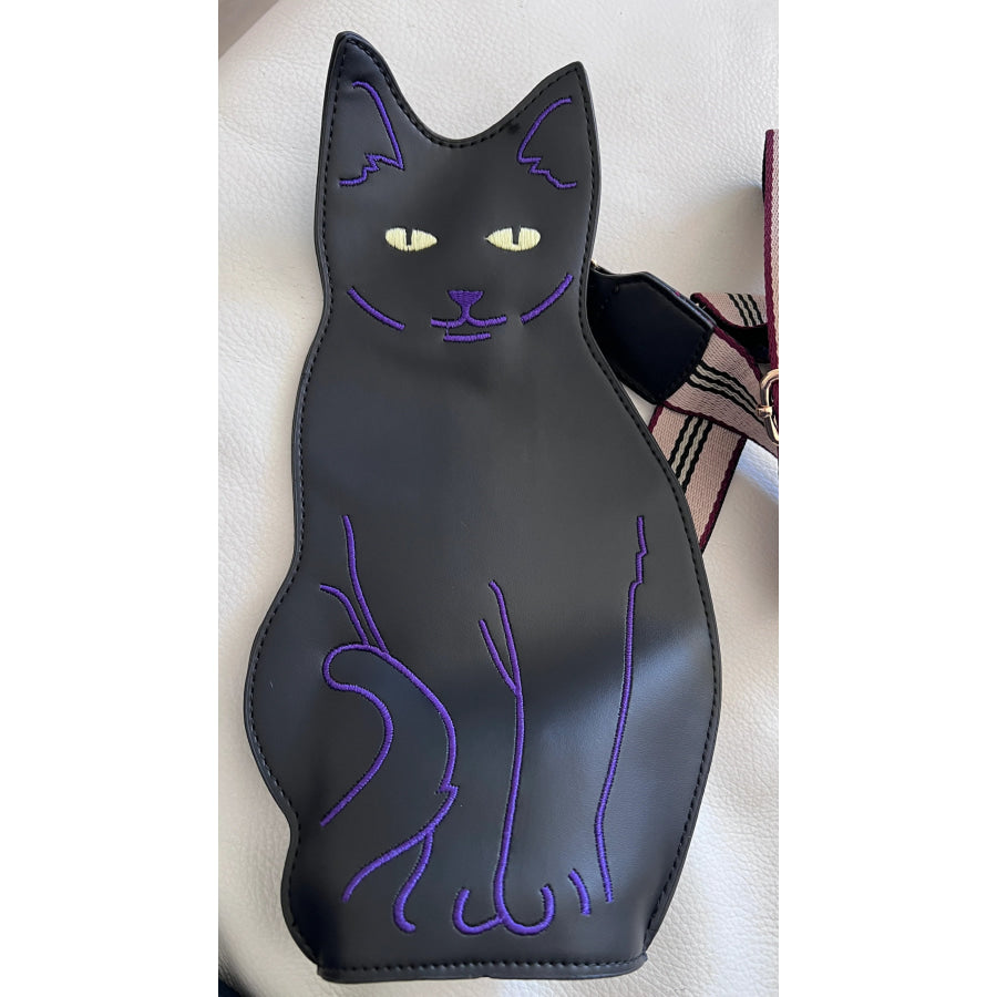 Black Cat Crossbody Bag with Shoulder Strap Shoes & Bags/Crossbody Bags