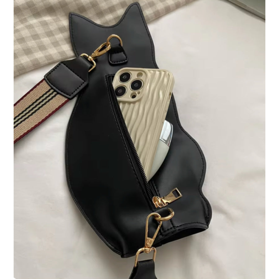 Black Cat Crossbody Bag with Shoulder Strap Shoes & Bags/Crossbody Bags