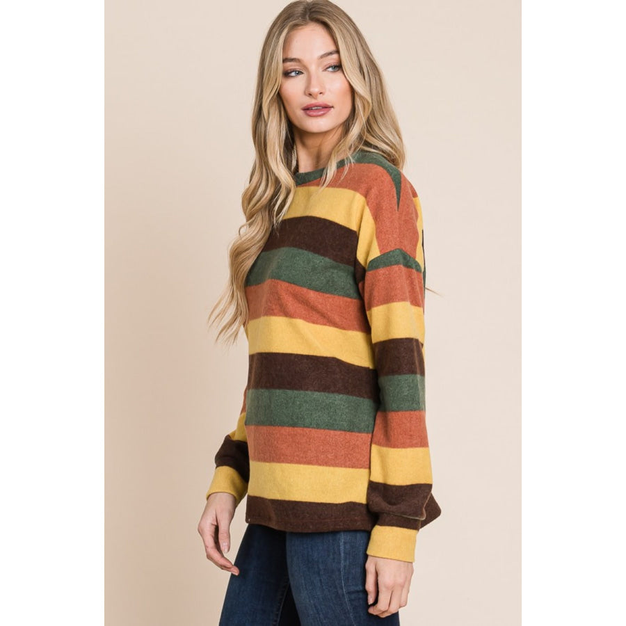 BOMBOM Multi-Color Striped Knit Top Apparel and Accessories