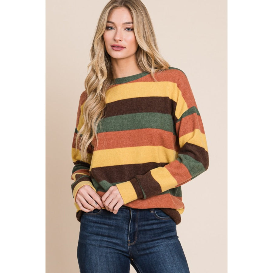 BOMBOM Multi-Color Striped Knit Top Multi / S Apparel and Accessories