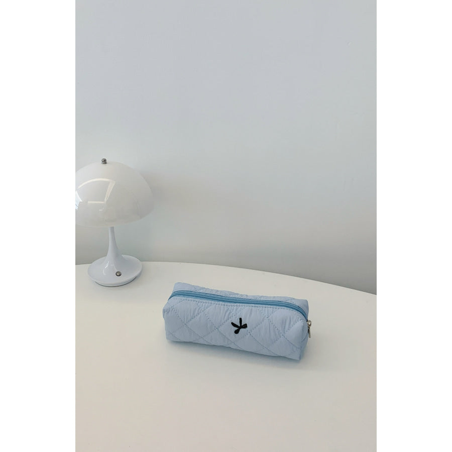 Bow Embroidered Quilted Storage Bag Apparel and Accessories