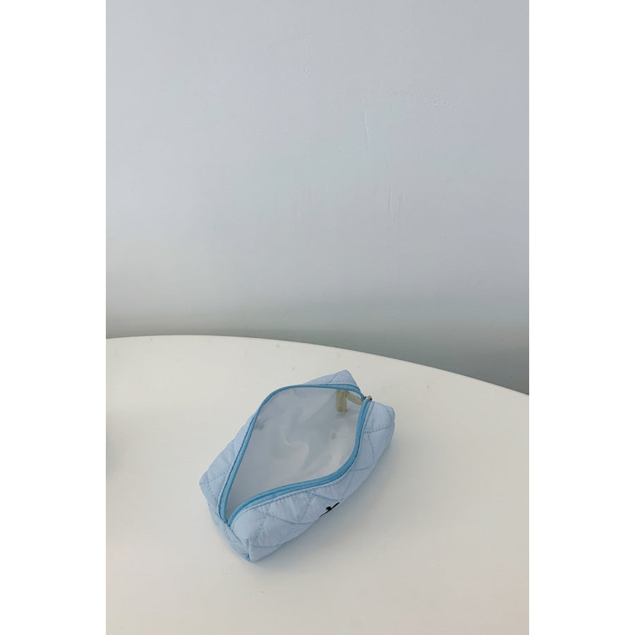 Bow Embroidered Quilted Storage Bag Apparel and Accessories