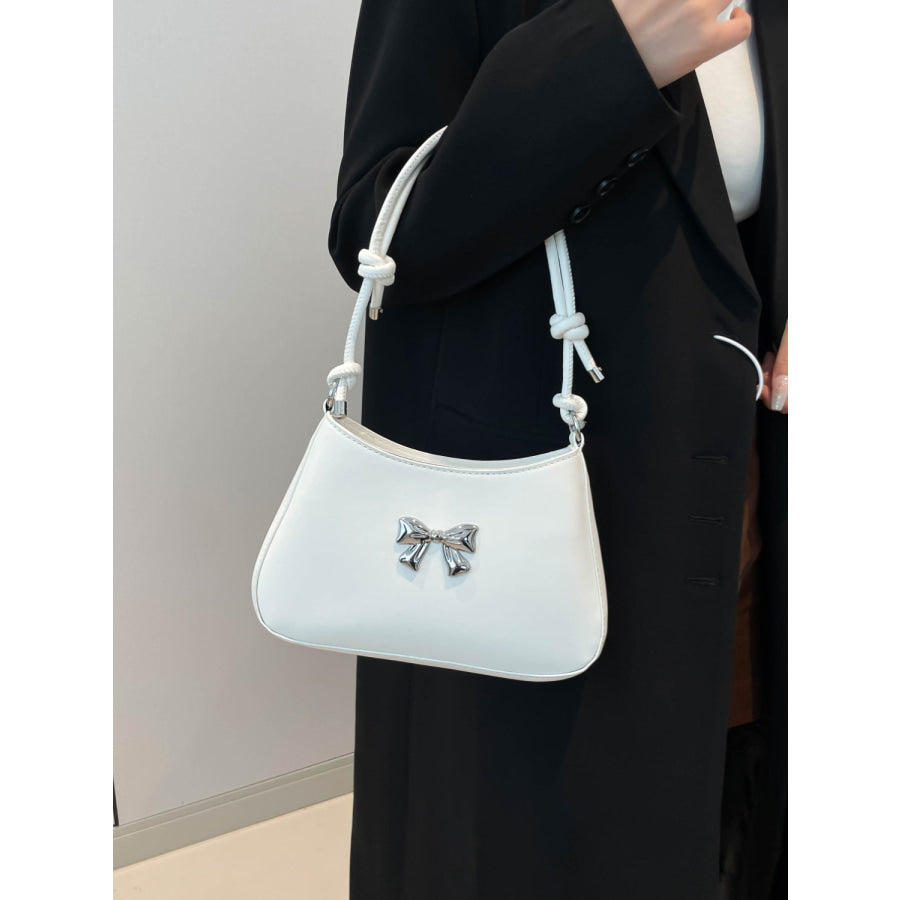 Bow PU Leather Knotted Strap Handbag Apparel and Accessories