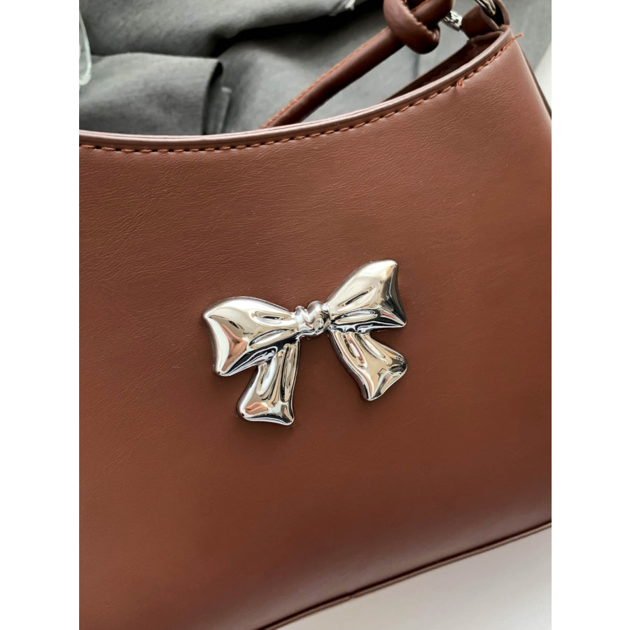 Bow PU Leather Knotted Strap Handbag Apparel and Accessories