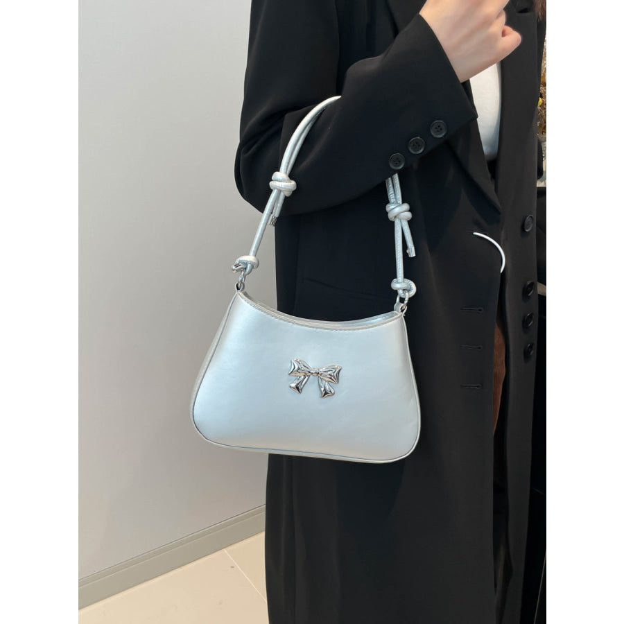 Bow PU Leather Knotted Strap Handbag Apparel and Accessories