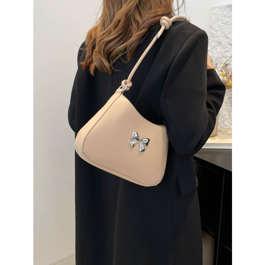 Bow PU Leather Knotted Strap Handbag Apparel and Accessories