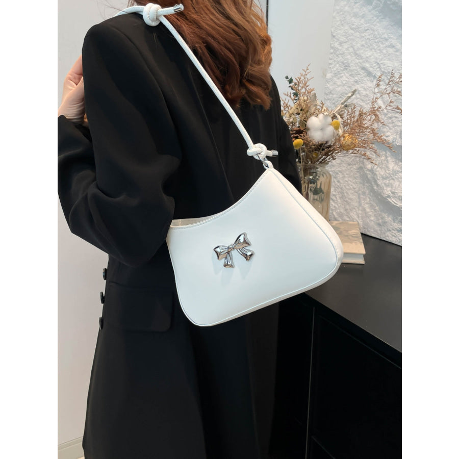 Bow PU Leather Knotted Strap Handbag Apparel and Accessories