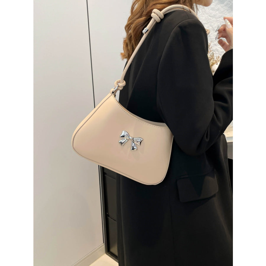 Bow PU Leather Knotted Strap Handbag Apparel and Accessories
