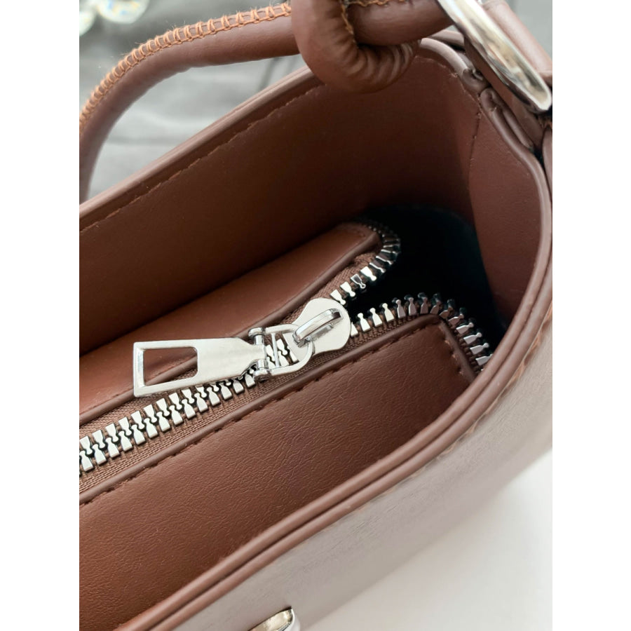 Bow PU Leather Knotted Strap Handbag Apparel and Accessories