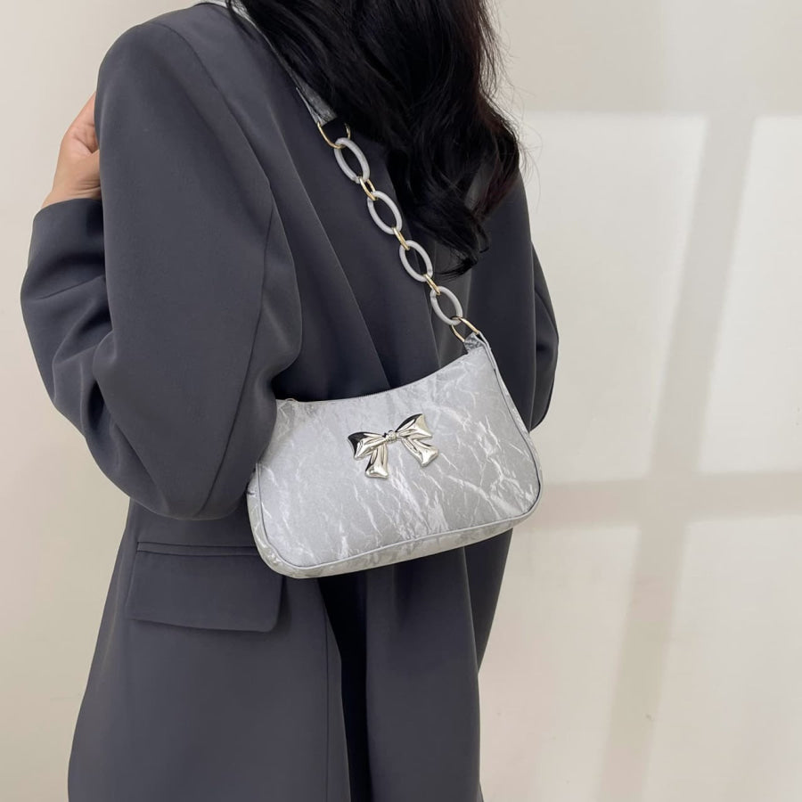 Bow PU Leather Shoulder Bag Apparel and Accessories