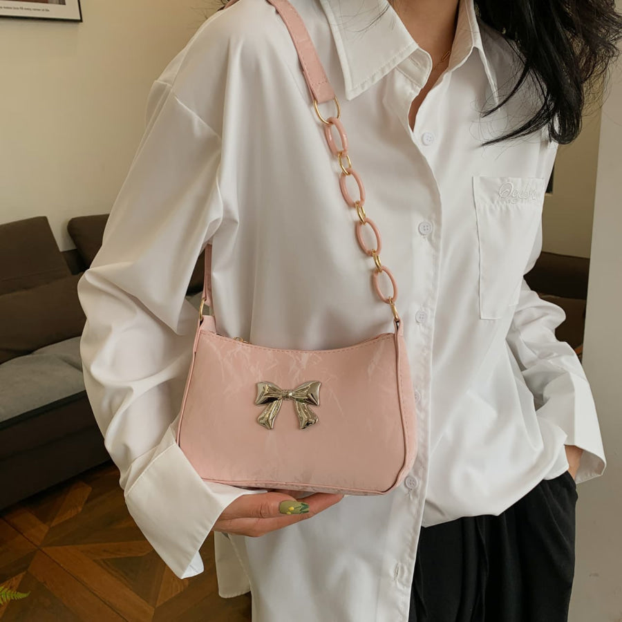 Bow PU Leather Shoulder Bag Apparel and Accessories