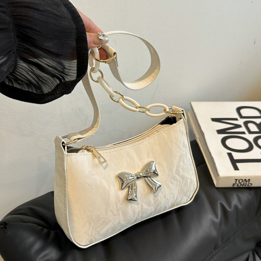 Bow PU Leather Shoulder Bag Apparel and Accessories