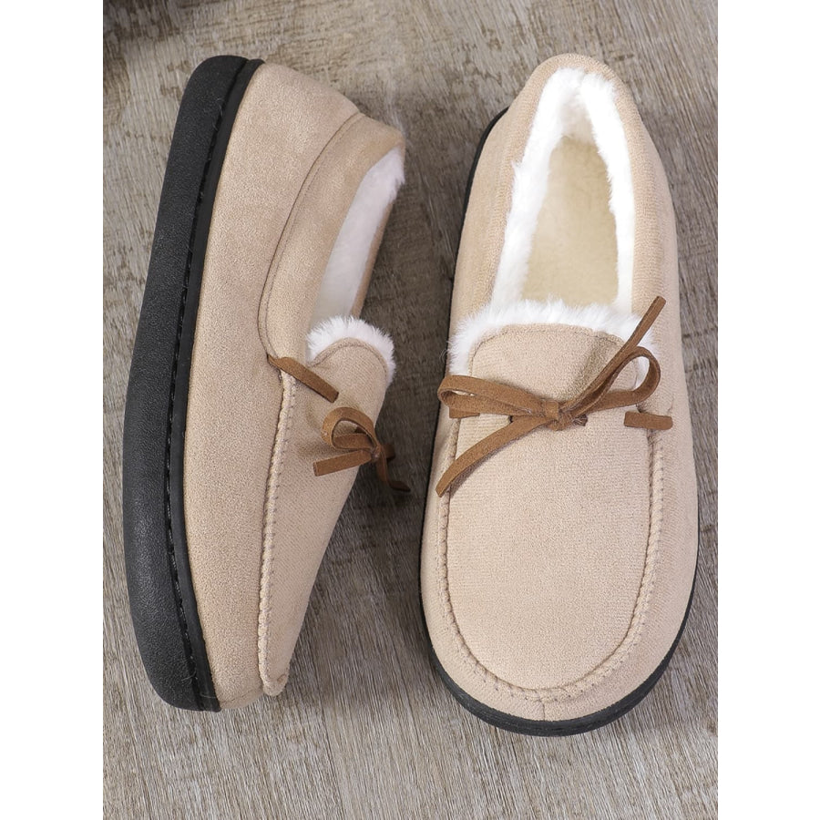 Bow Round Toe Flat Slip-Ons Apparel and Accessories