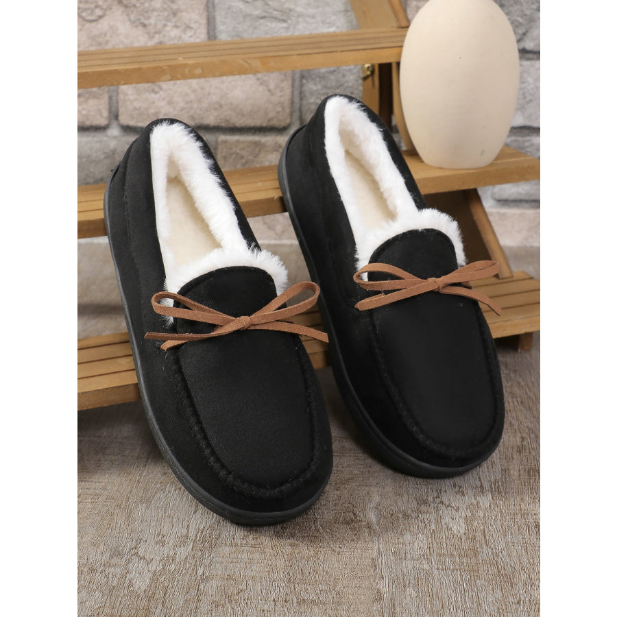 Bow Round Toe Flat Slip-Ons Apparel and Accessories