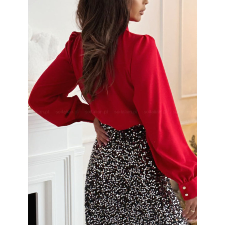 Bow Tie Long Sleeve Shirt Apparel and Accessories