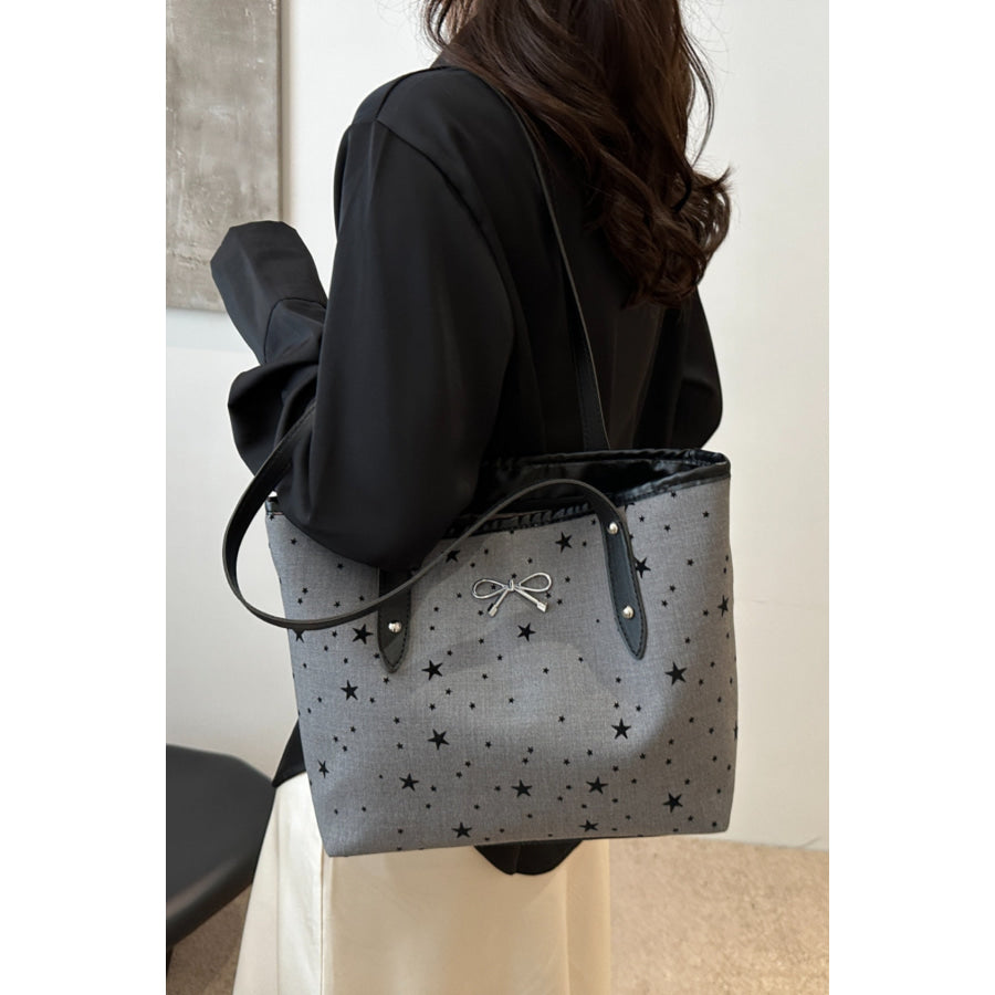 Bow Trim Polyester Tote Bag Apparel and Accessories