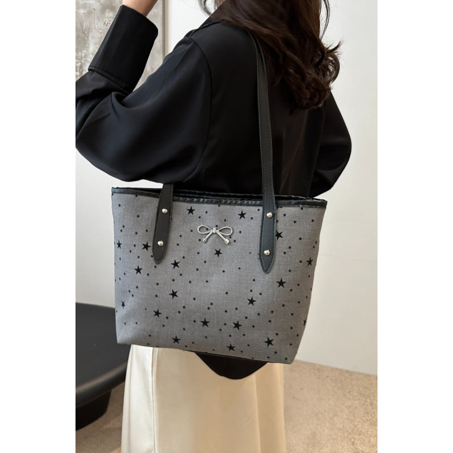 Bow Trim Polyester Tote Bag Apparel and Accessories