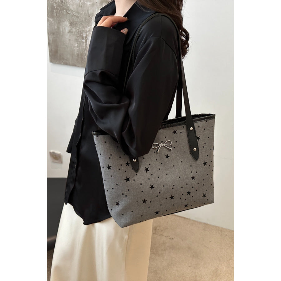 Bow Trim Polyester Tote Bag Apparel and Accessories