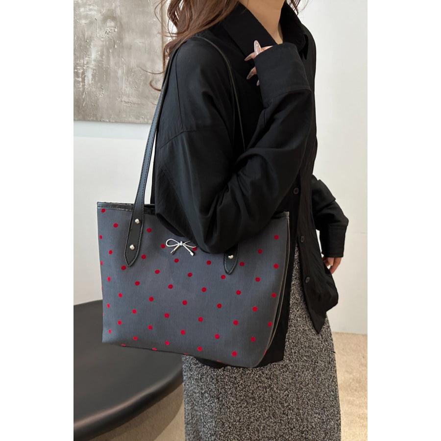 Bow Trim Polyester Tote Bag Apparel and Accessories