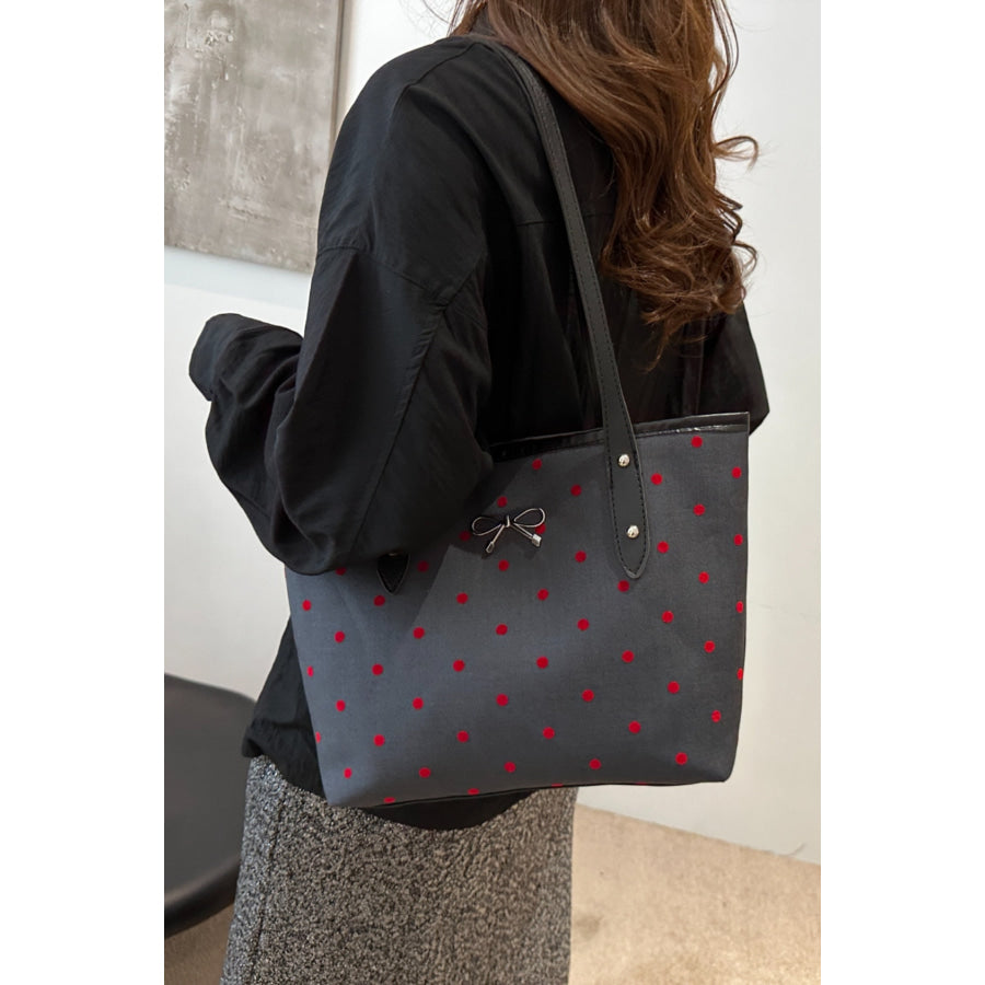 Bow Trim Polyester Tote Bag Apparel and Accessories