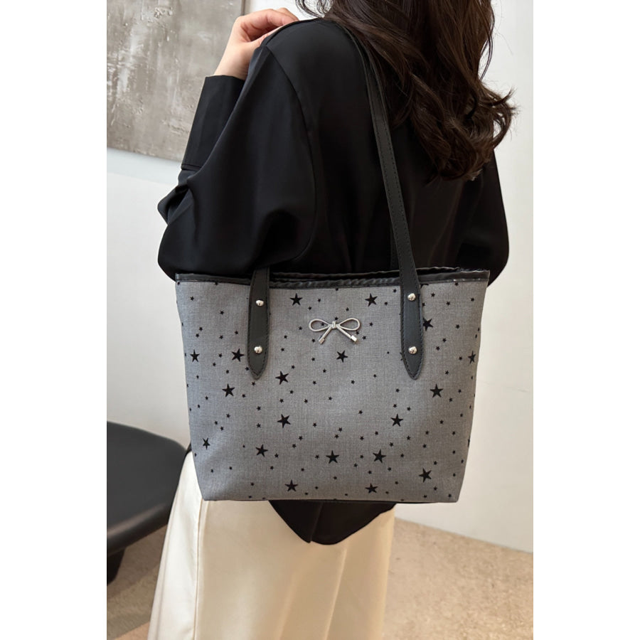 Bow Trim Polyester Tote Bag Apparel and Accessories