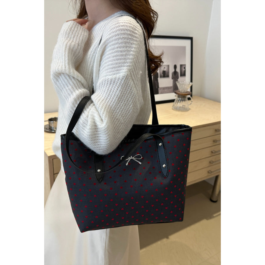 Bow Trim Polyester Tote Bag Apparel and Accessories