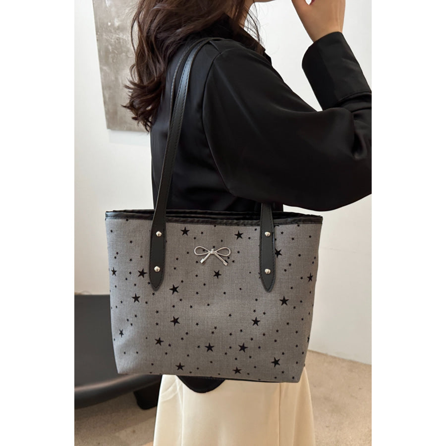 Bow Trim Polyester Tote Bag Apparel and Accessories