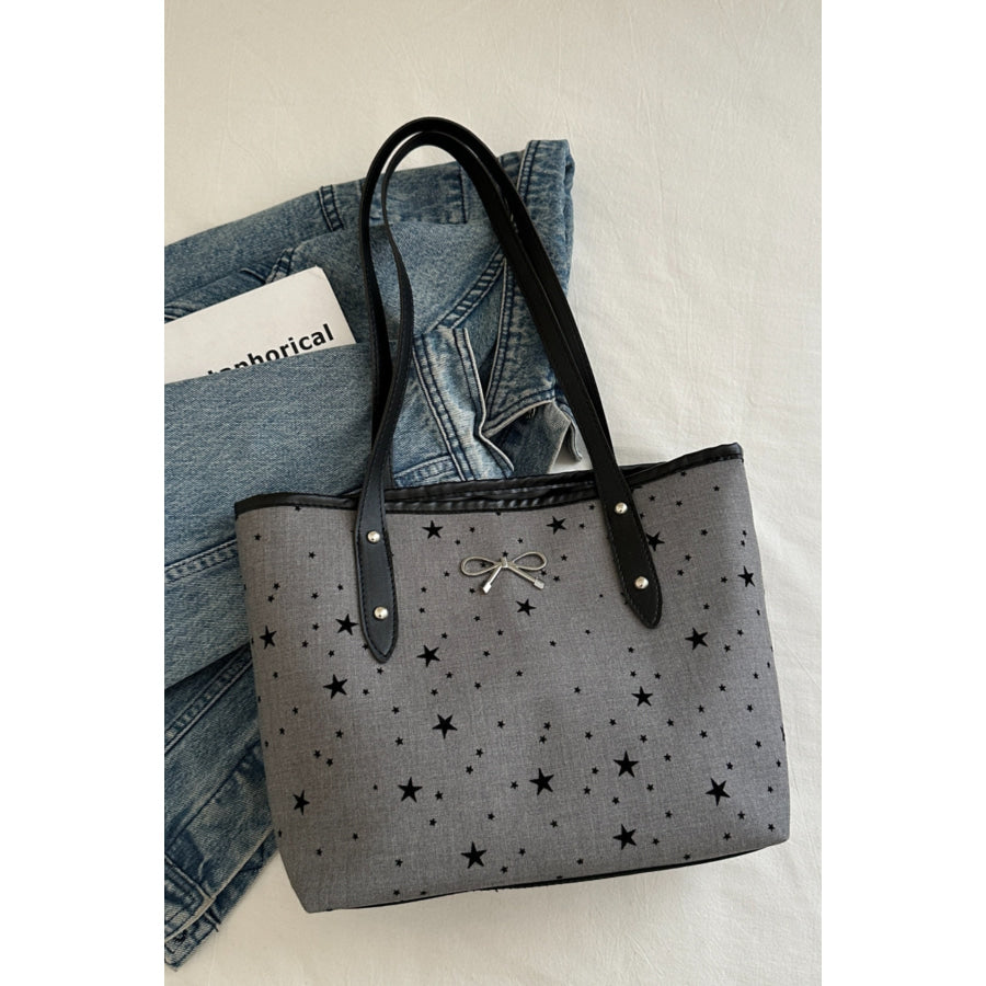 Bow Trim Polyester Tote Bag Apparel and Accessories