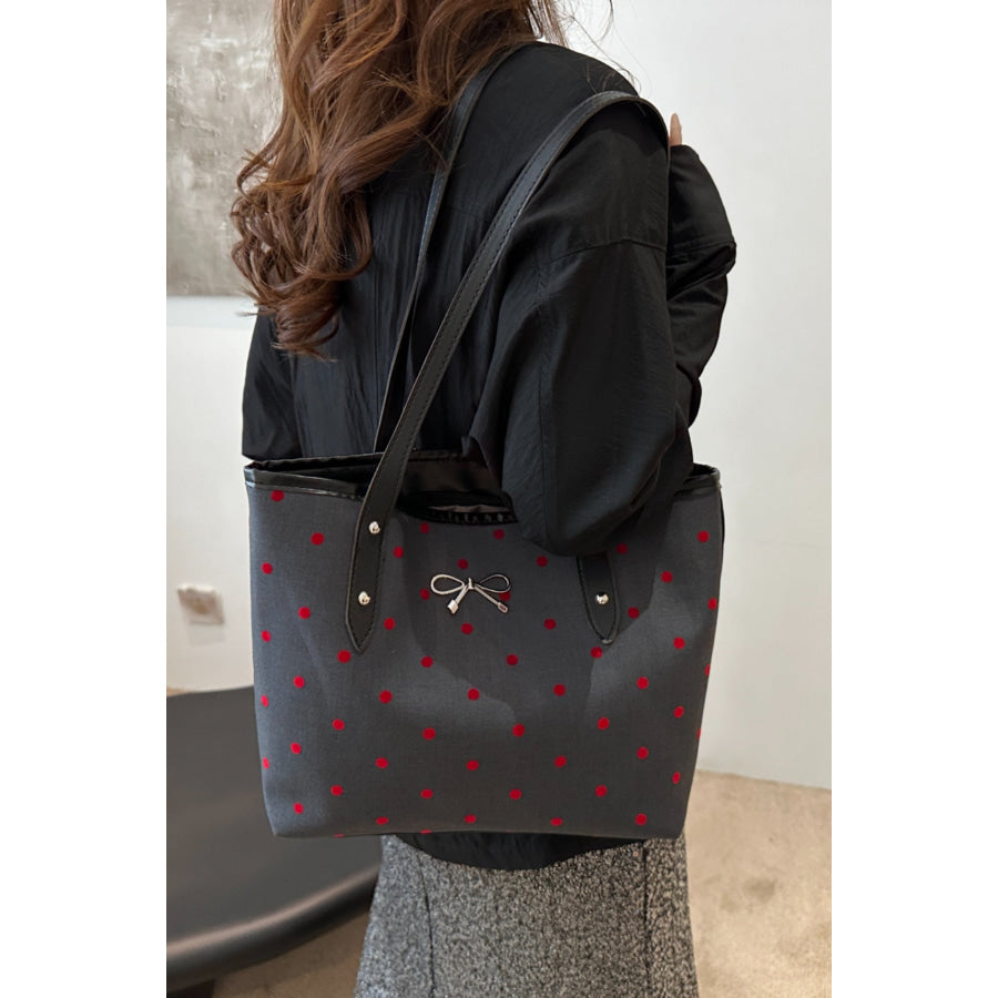Bow Trim Polyester Tote Bag Apparel and Accessories