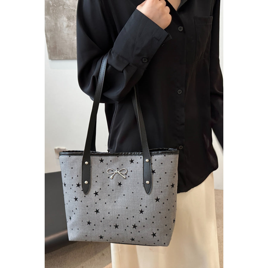 Bow Trim Polyester Tote Bag Apparel and Accessories