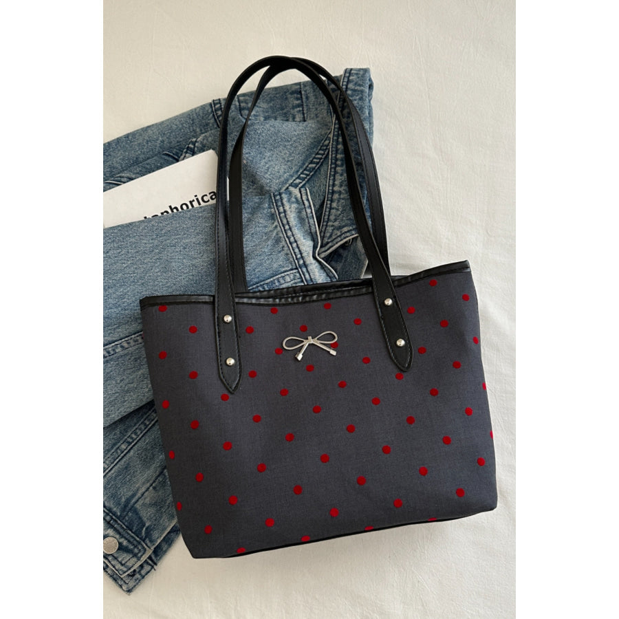 Bow Trim Polyester Tote Bag Apparel and Accessories