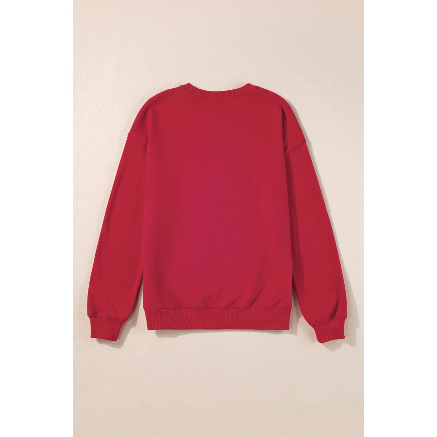 Bright Green MERRY Graphic Pullover Sweatshirt Tops/Sweatshirts & Hoodies