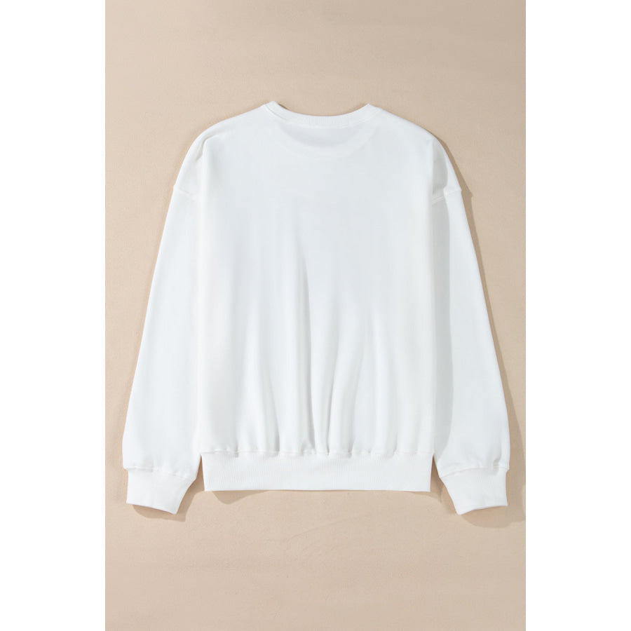 Bright Green MERRY Graphic Pullover Sweatshirt Tops/Sweatshirts & Hoodies