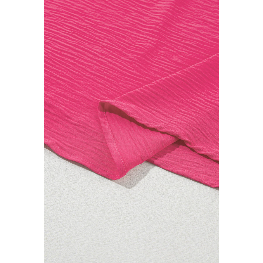 Bright Pink Ruffled Short Sleeve Plus Size Top Plus Size/Plus Size Tops/Plus Size Tops & Tees