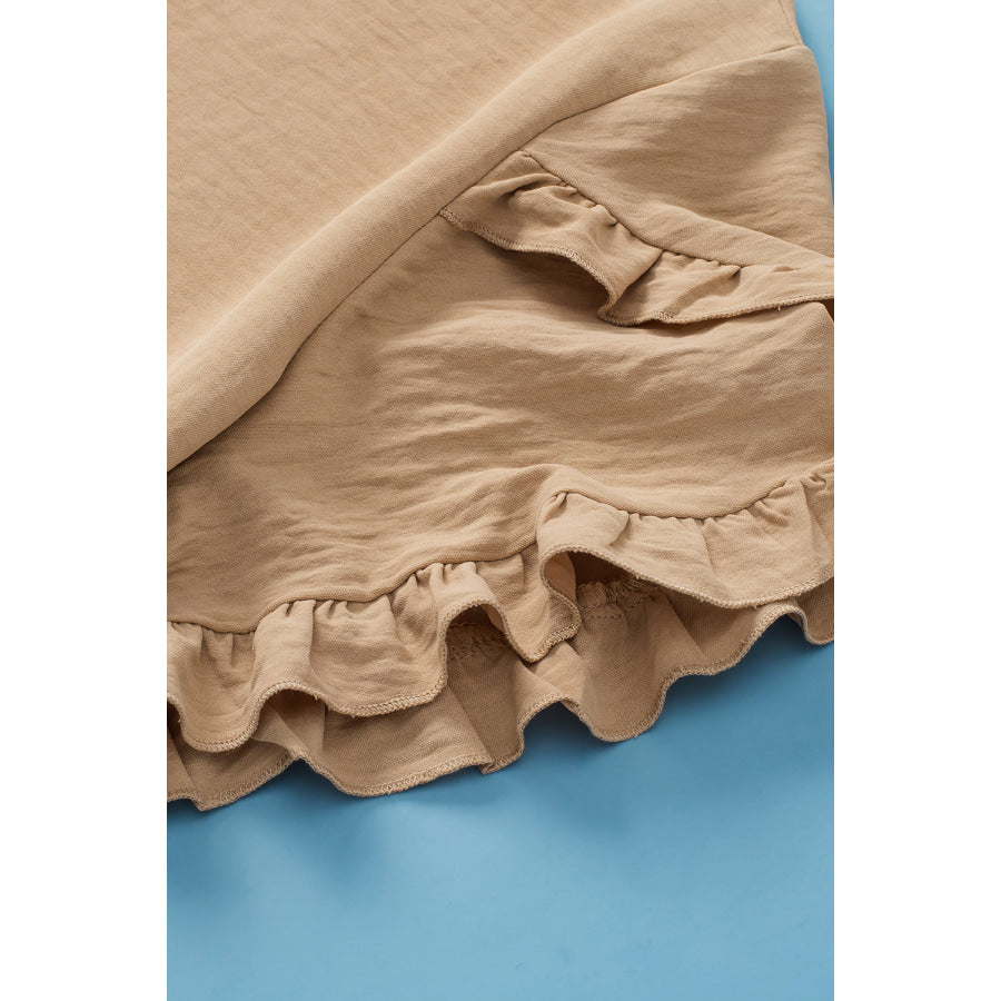 Bright Pink Ruffled Short Sleeve Plus Size Top Plus Size/Plus Size Tops/Plus Size Tops & Tees