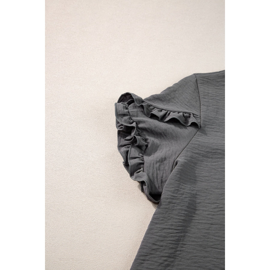 Bright Pink Ruffled Short Sleeve Plus Size Top Plus Size/Plus Size Tops/Plus Size Tops & Tees