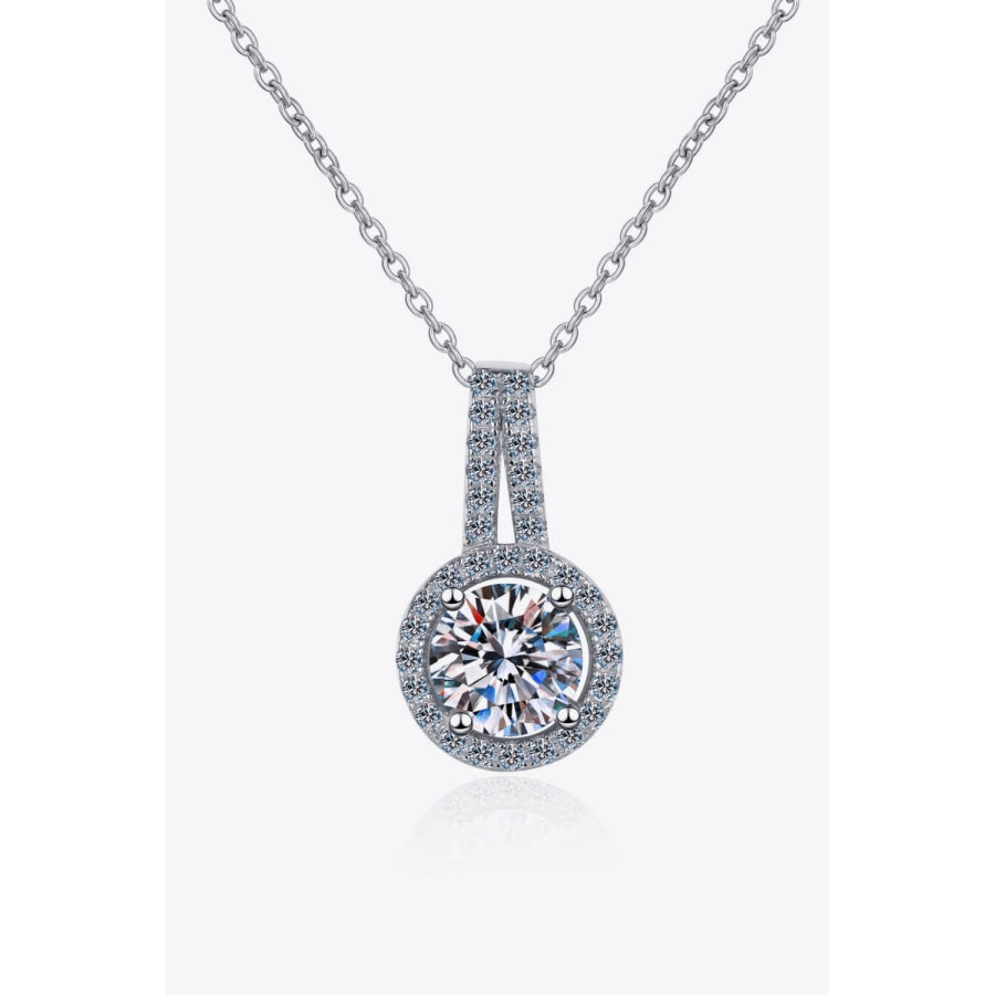 Build You Up Moissanite Round Pendant Chain Necklace Silver / One Size