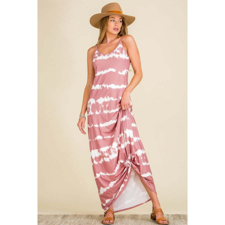 NEW! Buttery Soft DTY Tie Dye Maxi Dress Dusty Rose / M Dresses