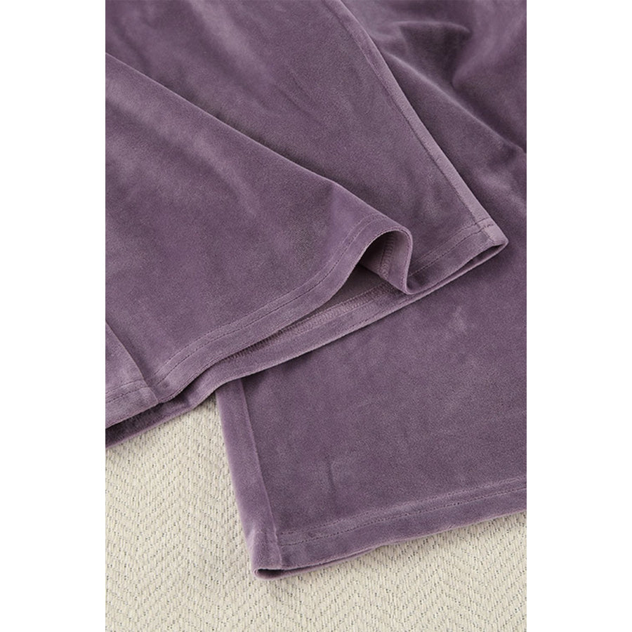 Buttery-Soft Round Neck Long Sleeve Top and Drawstring Pants Set Apparel and Accessories