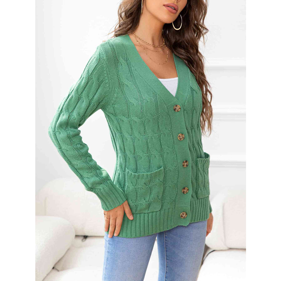 Button Down Cable - Knit Cardigan Apparel and Accessories