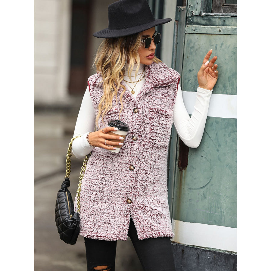 Button Down Collared Neck Vest