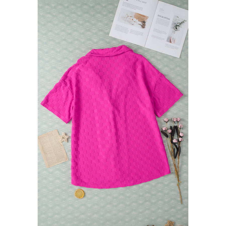 Button Up Dropped Shoulder Shirt Apparel and Accessories