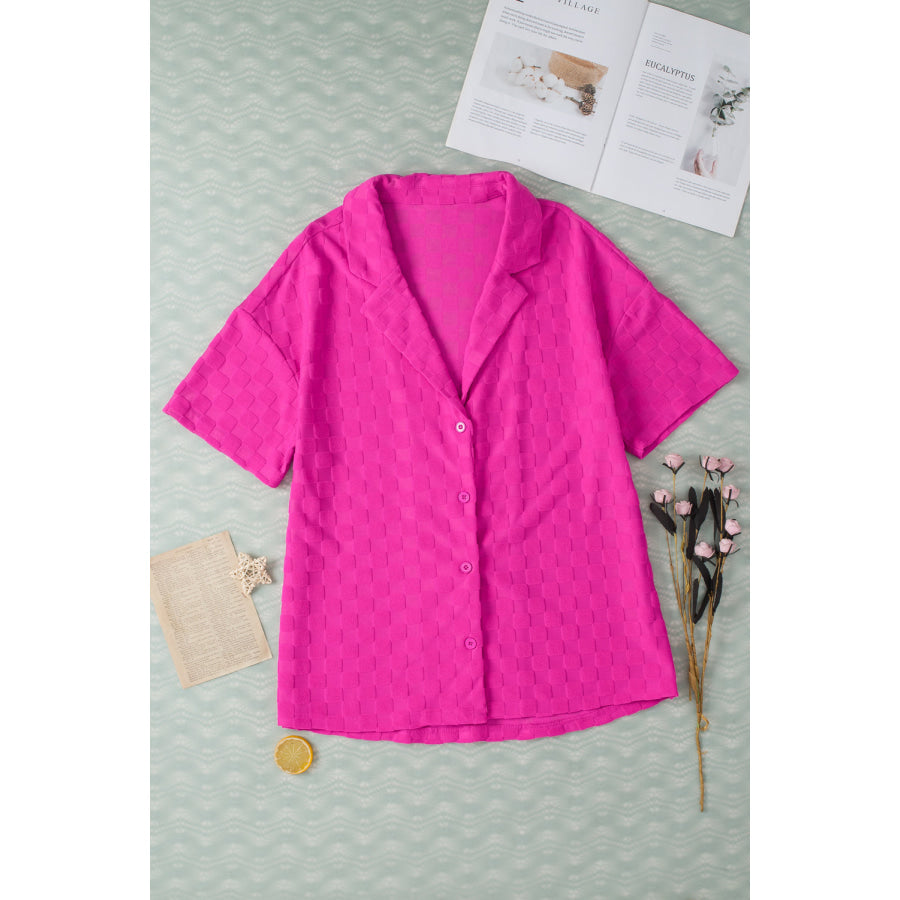 Button Up Dropped Shoulder Shirt Apparel and Accessories